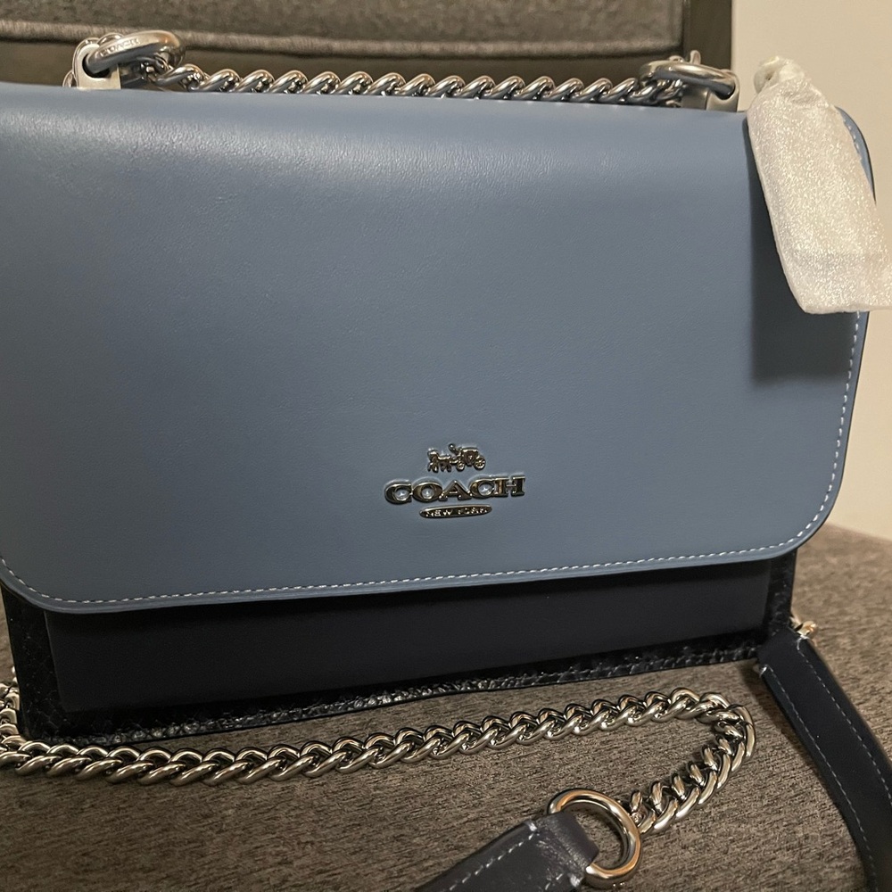 Coach Klare Color block Blue Leather Crossbody Bag